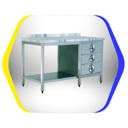 Polyethylene Top Table - 3 Drawers - Lower Shelf